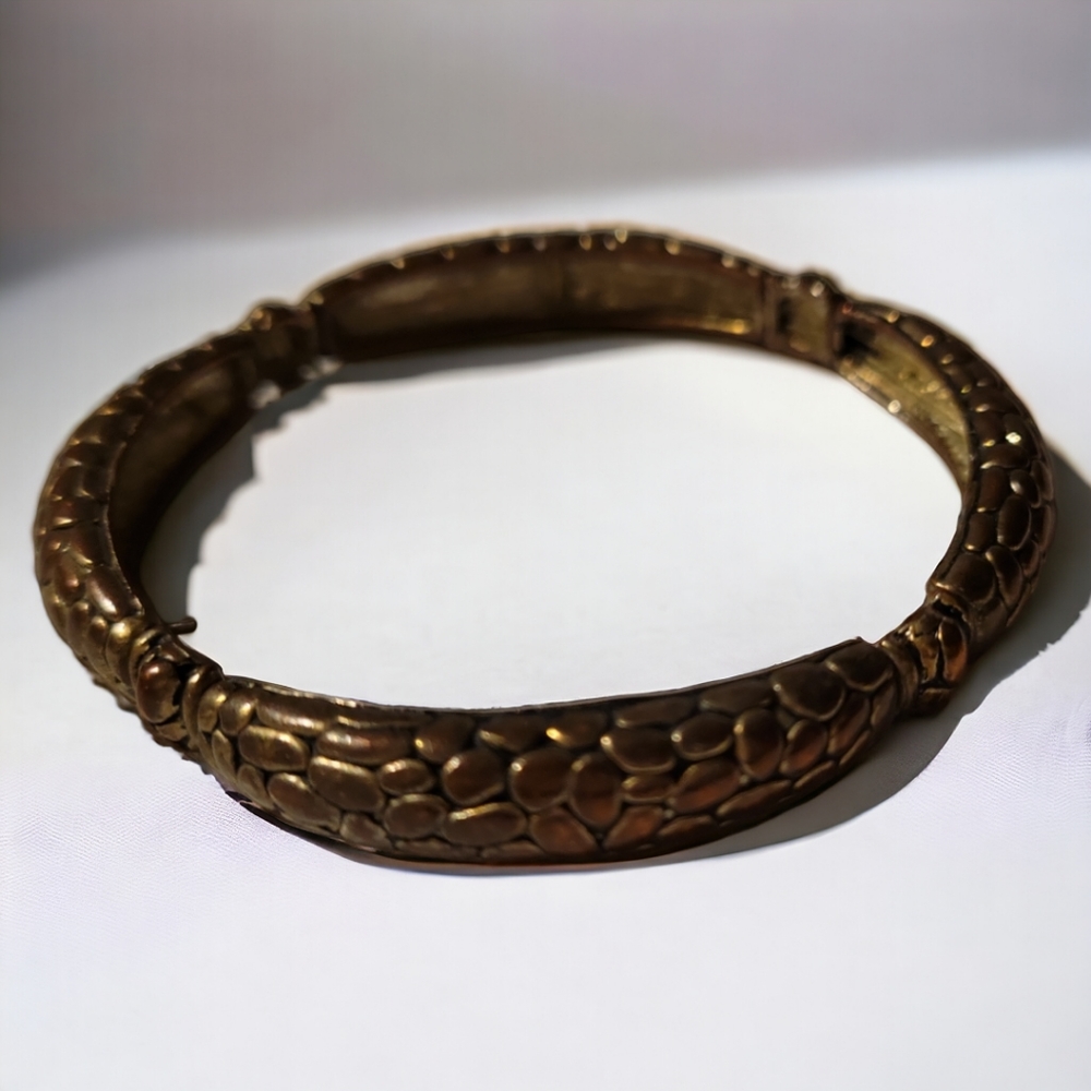 Copper Metal Snake Reptile Bracelet Unisex Elastic Stretch